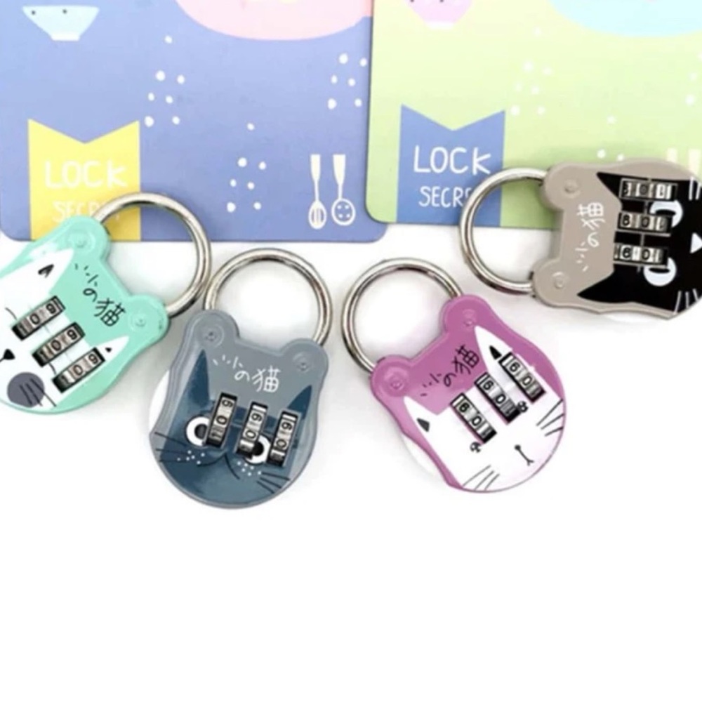 Mini Cat Design Padlock with Code